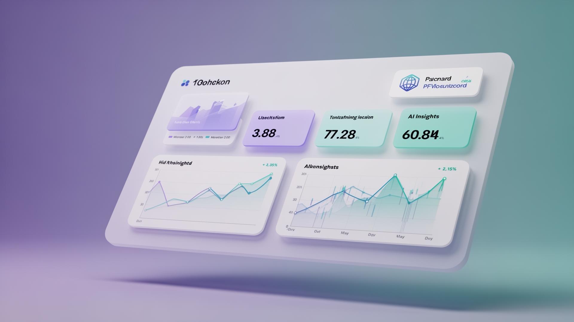 Dashboard com insights de IA organizando dados financeiros
